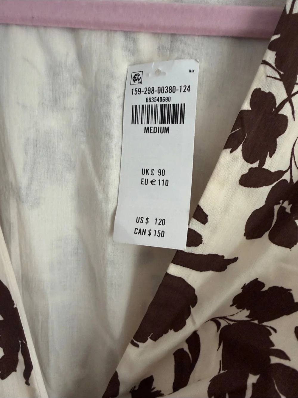 Abercrombie & Fitch Cream Maxi Dress with Brown Floral Print